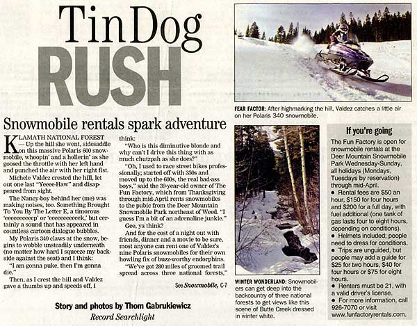 Image: Tin Dog Rush: Snowmobile rentals spark adventure.